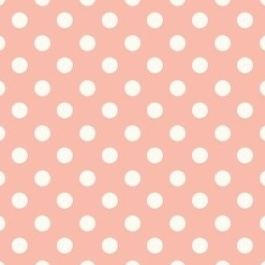Fall in love cream on pink polka dots 1x1