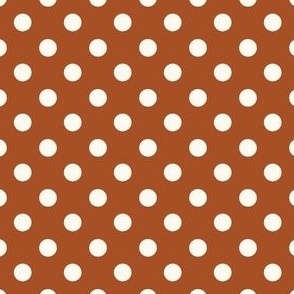 Fall in love rust and cream polka dot 1x1