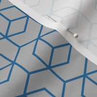 Hexagon trellis - dark blue on grey