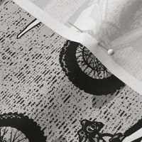 Medium scale // Motocross // monochromatic grey background and motorcycles boys room tween spirit // between normal and small 