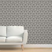 Hexagon trellis - charcoal on grey