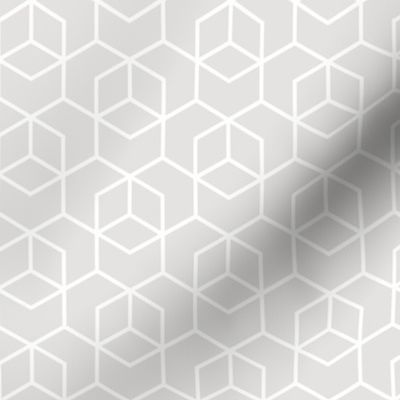 Hexagon trellis - white on pale grey