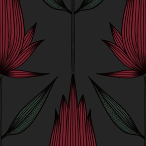doodle flower - jumbo - dark_ moody_ extra large wallpaper