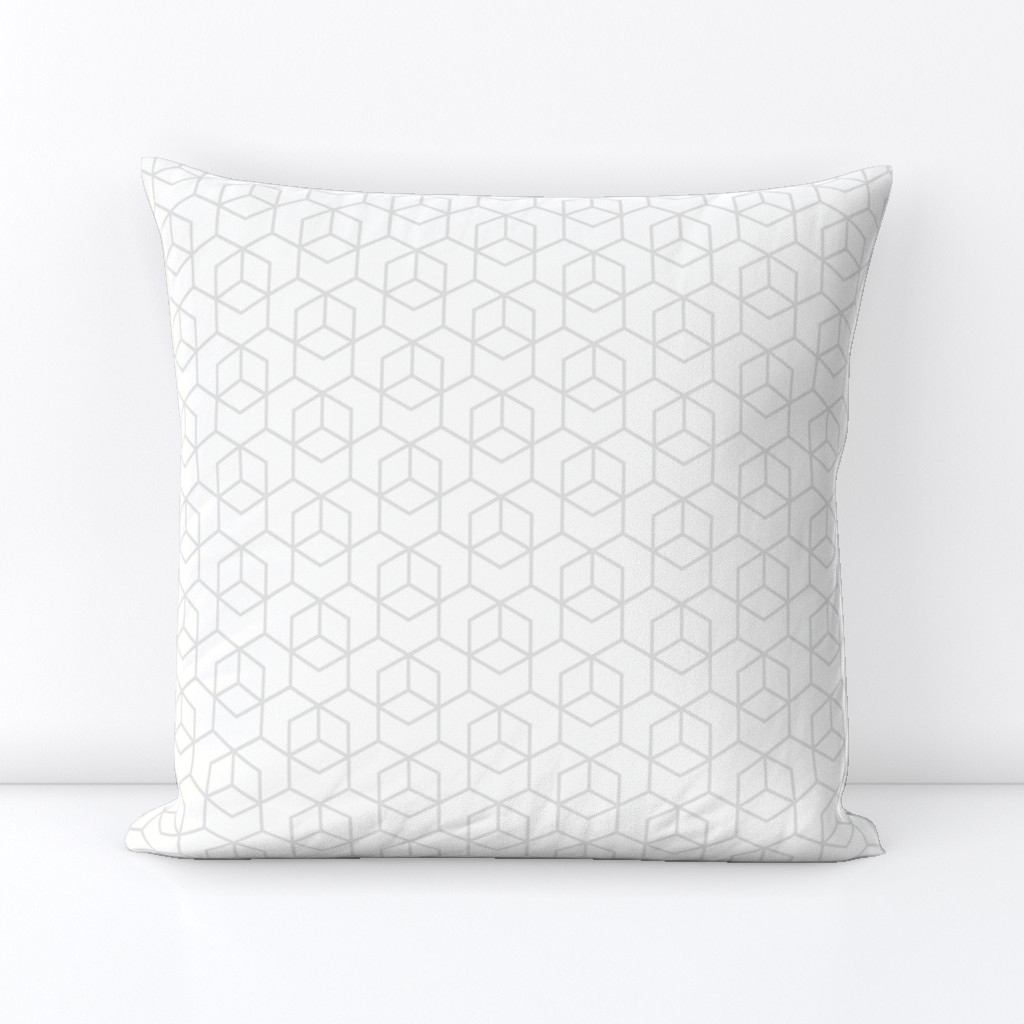 Hexagon trellis - pale grey on white