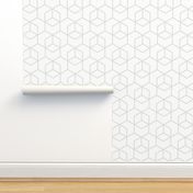 Hexagon trellis - pale grey on white