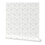 Hexagon trellis - pale grey on white