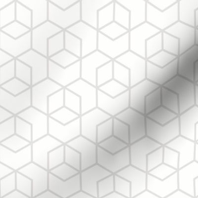 Hexagon trellis - pale grey on white