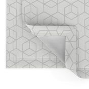 Hexagon trellis - pale grey on white