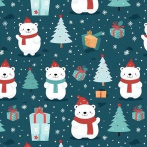 Christmas bears, Bear-y Merry Christmas Seamless Holiday Hugs