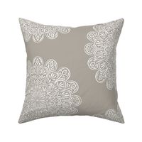 mandala blooms - cloudy silver_ creamy white - ornate jumbo extra large scale flowers