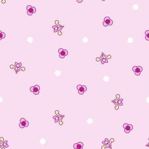 MIA DITSY FLOWERS AND DOTS - light pink