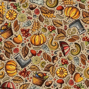 Autumn cartoon doodle 