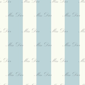 Miss Dior - French Blue/Cream Stripes Wallpaper 