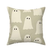 Cute Halloween Ghosts - Light Green , Large Scale