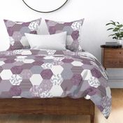 6" hexagon wholecloth: lavender, hyacinth, twilight