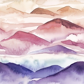 sunset hills watercolor