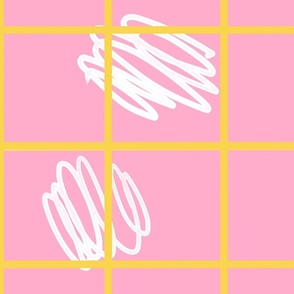 tween spirit grid scribble pink yellow white large scale