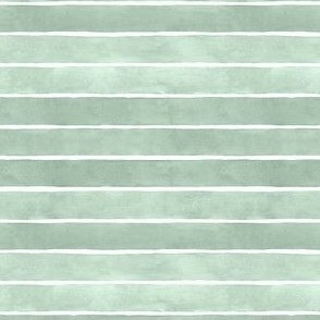 Pastel Green Christmas Watercolor Stripes - Ditsy Scale - Broad Horiztonal Stripes - Soft Baby