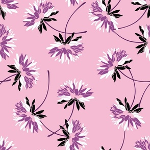 Purple Floral on Pink (Large)