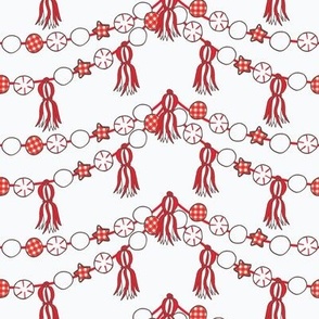 'Peppermint Holiday Garland' on Winter White