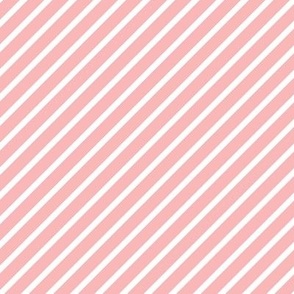 M - Diagonal Stripes Peachy Pink White