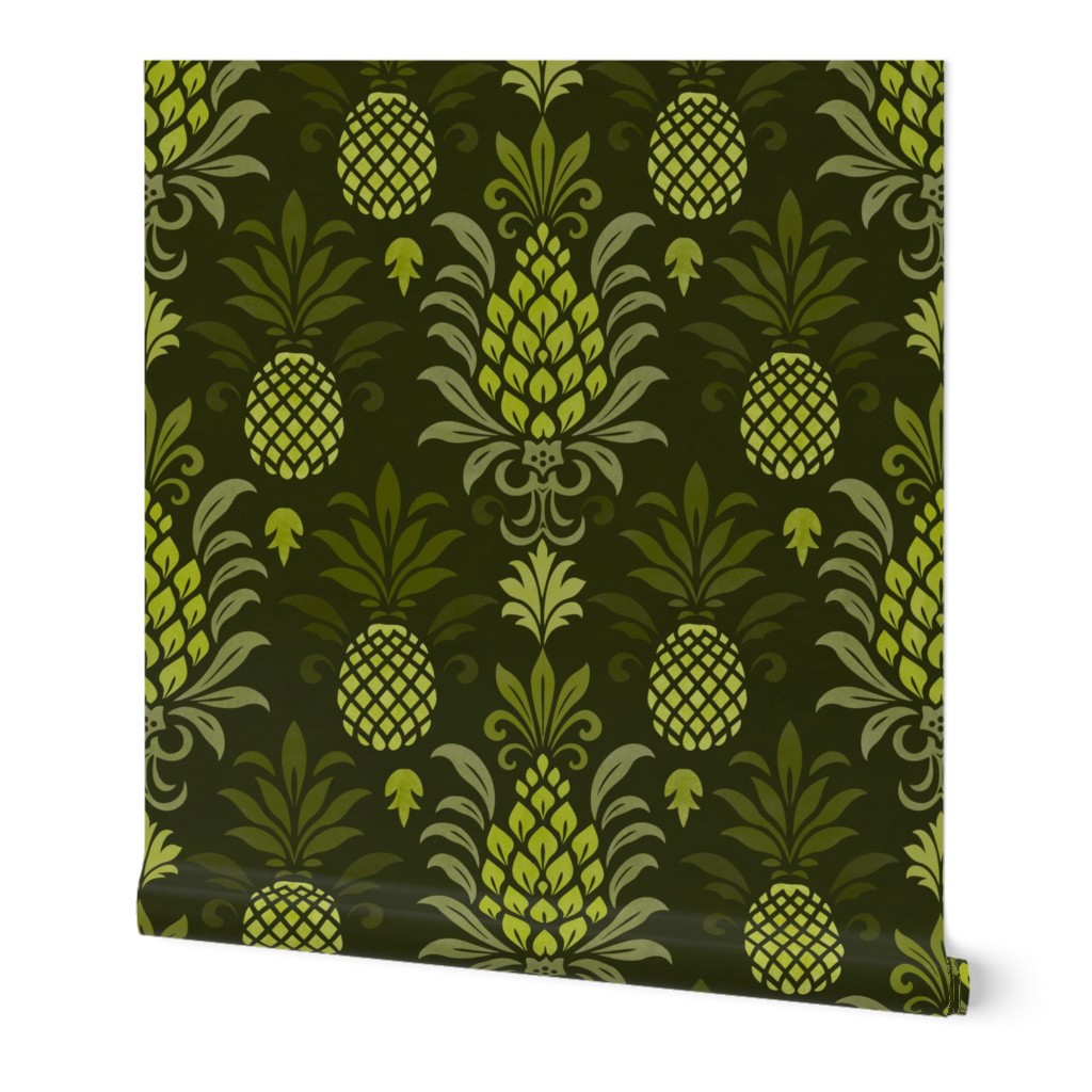 Modern Monochrome Pineapple Chic Textured Green