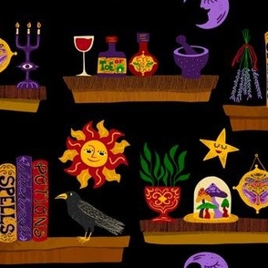 Witches Cabinet - Whimsigothic Shelves - Black
