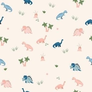 Small Cute Dinosaurs Friends Landscape