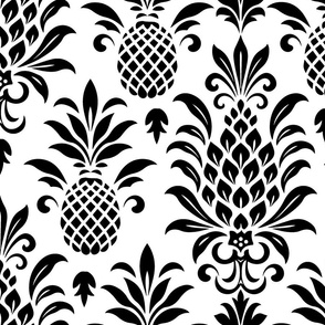 Modern Monochrome Pineapple Chic Black On White