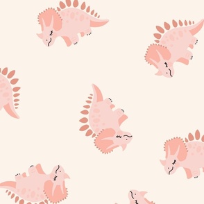 XL Cute Pink Triceratops Dinosaurs