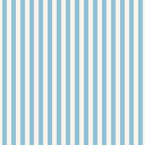 Vertical Stripes in Blue and Cream