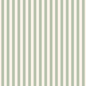 Vertical Stripes in Cream and Green