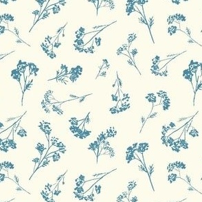 Butterweed Wildflower Antique Blue and Cream