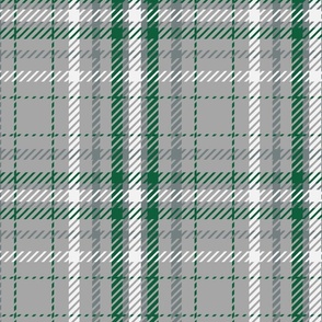 Gray and Green Plaid Twill