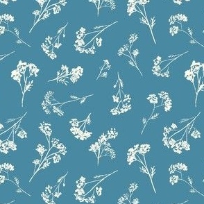 Butteerweed wildflower Antique Blue and Cream