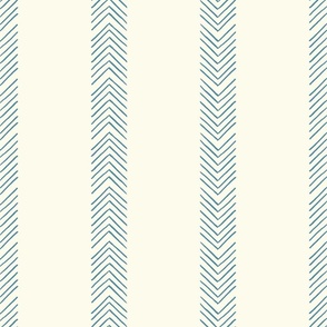 Chevron stripe vertical Antique blue and cream