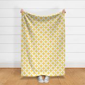 Yellow and white geometrical circles - floral - nursery - quilt - girls - home decor - minimalistic.