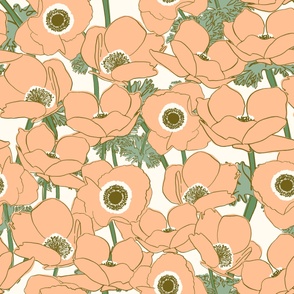 All the Anemones - Buttercup Family - Pantone Peach Fuzz