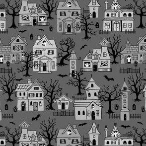 Haunted Houses in Shades of Gray (Small Scale)