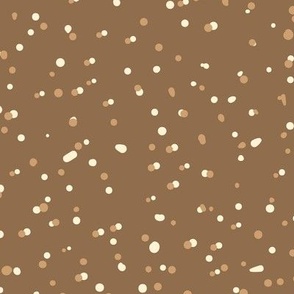 Beige and brown scattered polka dots