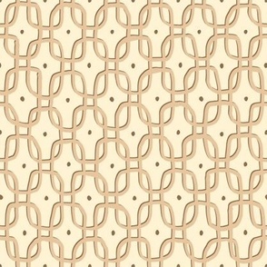 Beige and brown geometric, hand drawn beige rectangles on light yellow