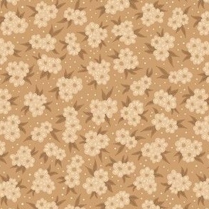 Beige and brown ditsy floral