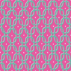 Light pink and mint geometric, hand drawn rectangle