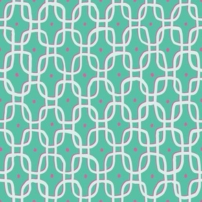Pink and mint geometric, hand drawn rectangles on mint green
