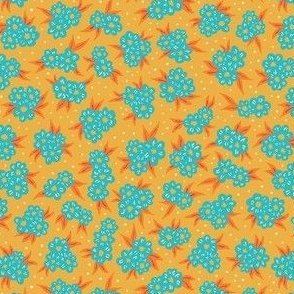Yellow and Blue Ditsy Florals