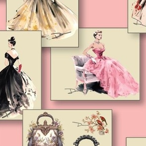 Parisian Couture Elegance – Deep Pink Wallpaper – New 