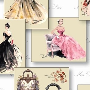 Parisian Couture Elegance – Miss Dior - White Wallpaper – New 