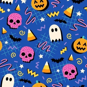 90s Halloween on Blue (Large Scale)