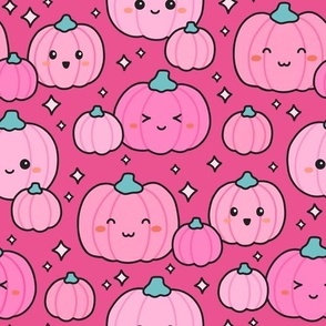 Kawaii Pumpkin in Shades of Pink (Large Scale)