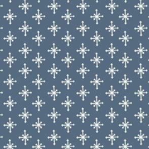 Single Snowflake Pattern // Grey and Winter White // Large